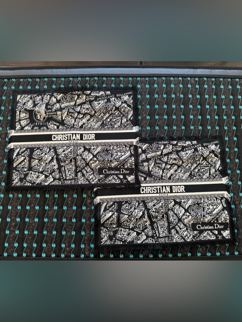 Authentic Set of 2 Christian Dior Plan de Paris placemats